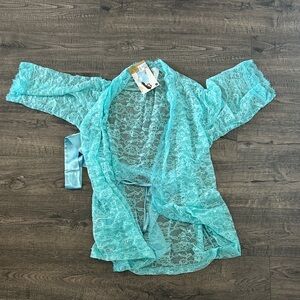 Lace Kimono Robe in Blue